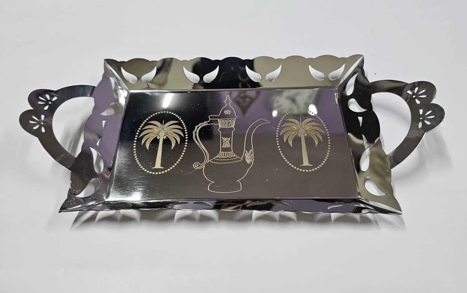 Metal Ramadan Decorative Tray — Handcrafted Export Product by NXTGENEXPORTS, Moradabad